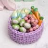 Easter Surprise Crochet Basket • <p data-start="126" data-end="257"><span style="font-family: times-new-roman">A delightful handwoven basket filled with colorful chocolate eggs, bunnies, carrots, and chicks – a perfect Easter gift!</span></p><p data-start="259" data-end="337"> </p>