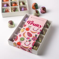 Fruity box 3 • <p data-start="60" data-end="237"><span style="font-family: times-new-roman;">A colorful celebration of fruit and chocolate, the Fruity Box (225g) is a vibrant assortment of hand-painted bonbons bursting with tropical and tangy flavors.</span></p> <ul> <li style="text-align: left;" data-start="239" data-end="554"><span style="font-family: times-new-roman;"><strong data-start="242" data-end="269">Raspberry × Lemon Cream</strong></span></li> <li style="text-align: left;" data-start="239" data-end="554"><span style="font-family: times-new-roman;"><strong data-start="358" data-end="383">Passion Fruit × Mango</strong></span></li> <li style="text-align: left;" data-start="239" data-end="554"><span style="font-family: times-new-roman;"><strong data-start="472" data-end="495">Mango Cream × Mango</strong></span></li> </ul> <p data-start="556" data-end="666"><span style="font-family: times-new-roman;">Perfectly crafted to excite the senses, this box is ideal for gifting or treating yourself to a fruity escape</span></p>